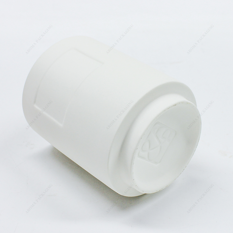 White Round Custom Logo Ceramic Candle Jar